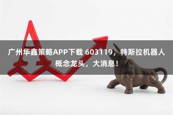 广州华鑫策略APP下载 603119，特斯拉机器人概念龙头，大消息！