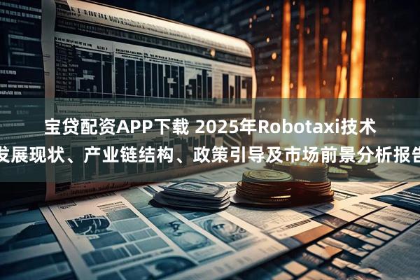 宝贷配资APP下载 2025年Robotaxi技术发展现状、产业链结构、政策引导及市场前景分析报告