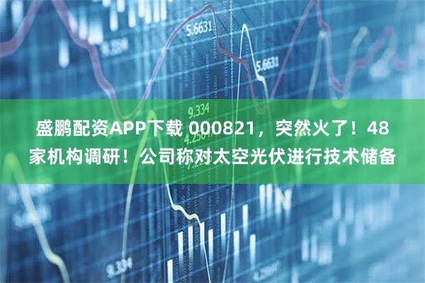 盛鹏配资APP下载 000821，突然火了！48家机构调研！公司称对太空光伏进行技术储备